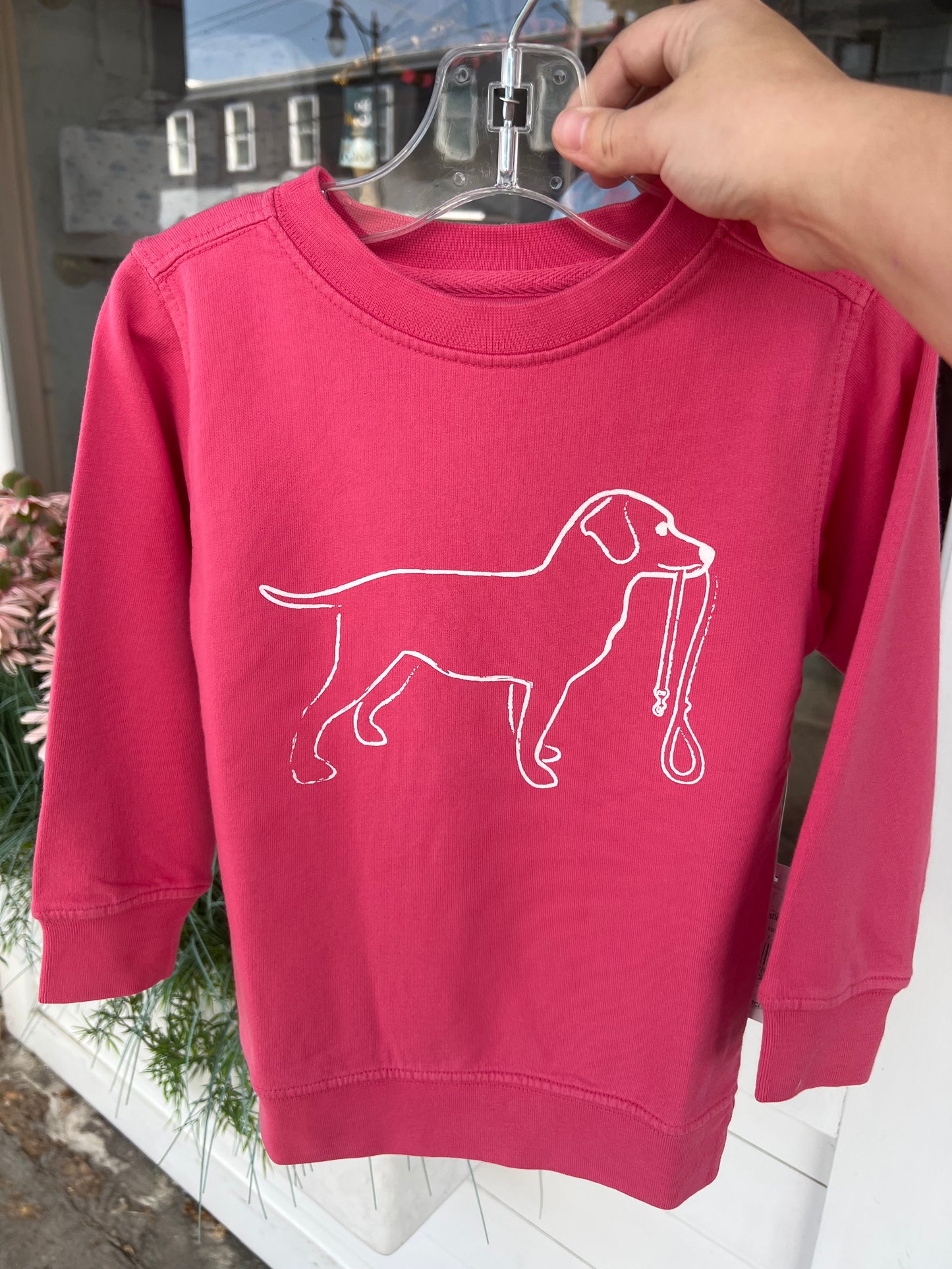 Pink Dog With Leash Sweatshirt