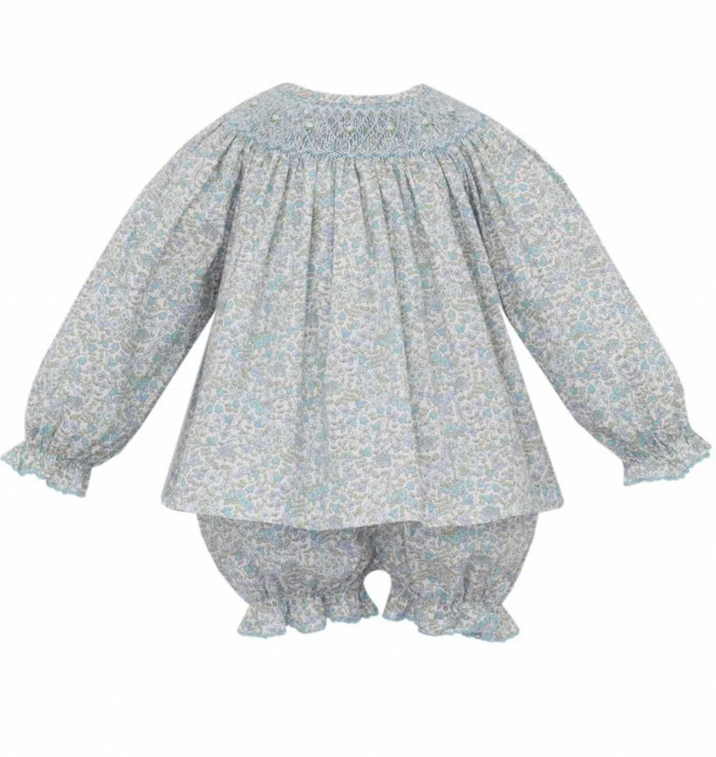 Andrea Blue Liberty Floral Bishop Bloomer Set