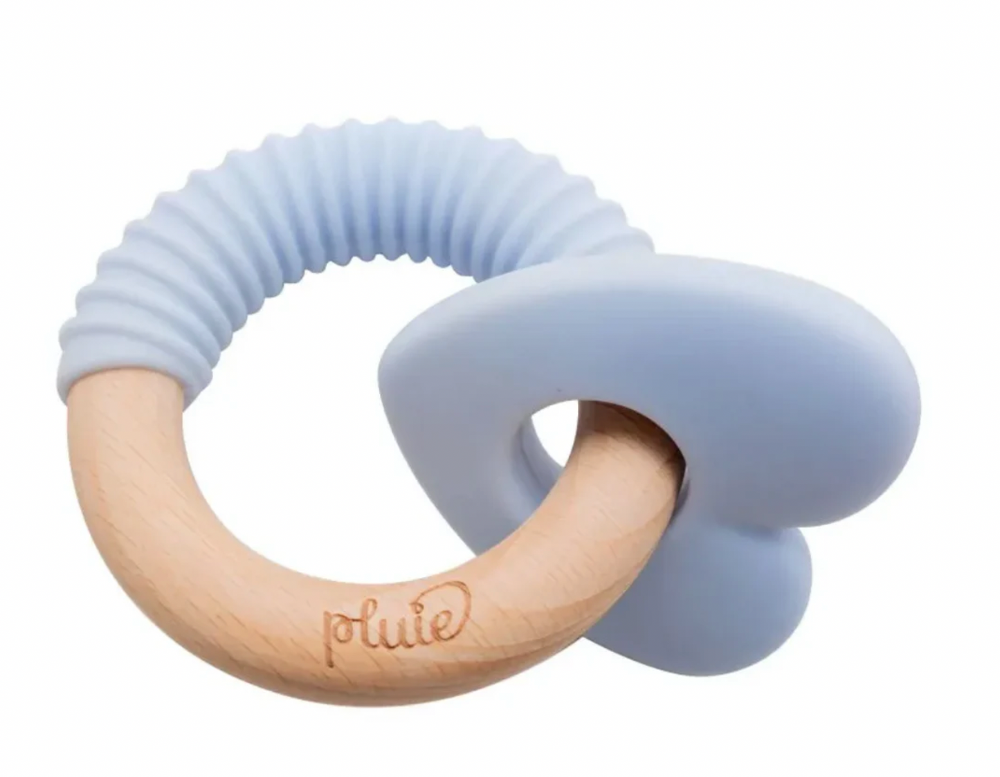 Pluie Blue Heart Wooden + Teether