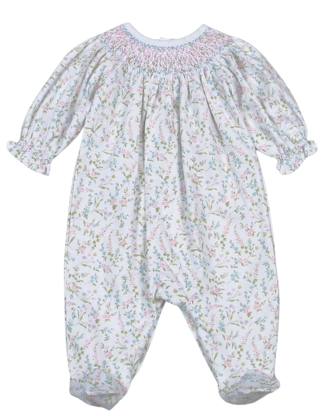 Vivian Floral Hand Smocked Bishop Footie