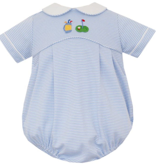 Light Blue Stripe Knit Golf Bubble