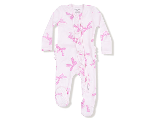 2 Way Zip Footie - Pretty Bows