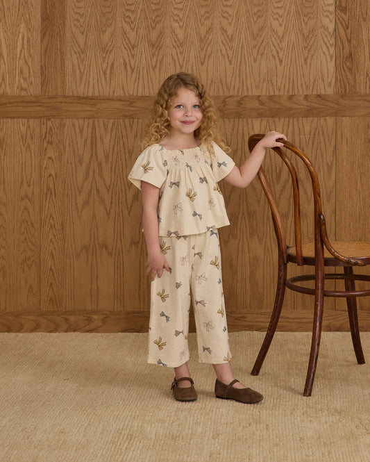 Kate Top + Wide Leg Pant in Bows