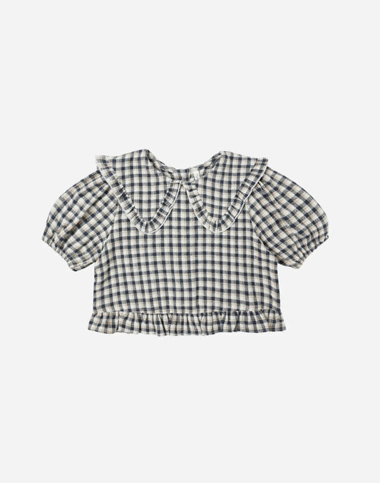 Prairie Blouse in Navy Check