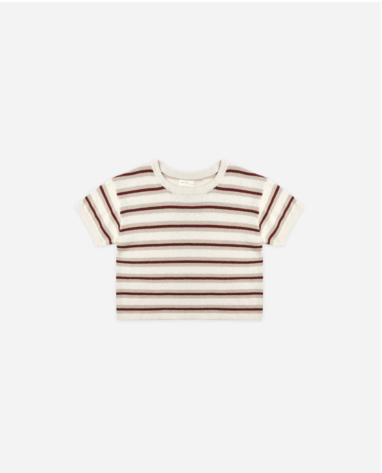 Boxy Crop Knit Tee + Wide Leg Pant in Autumn Stripe