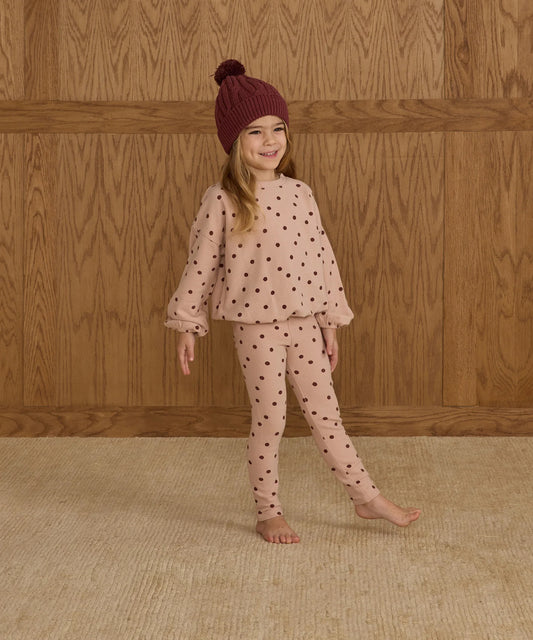 Spongy Knit Set in Polka Dot