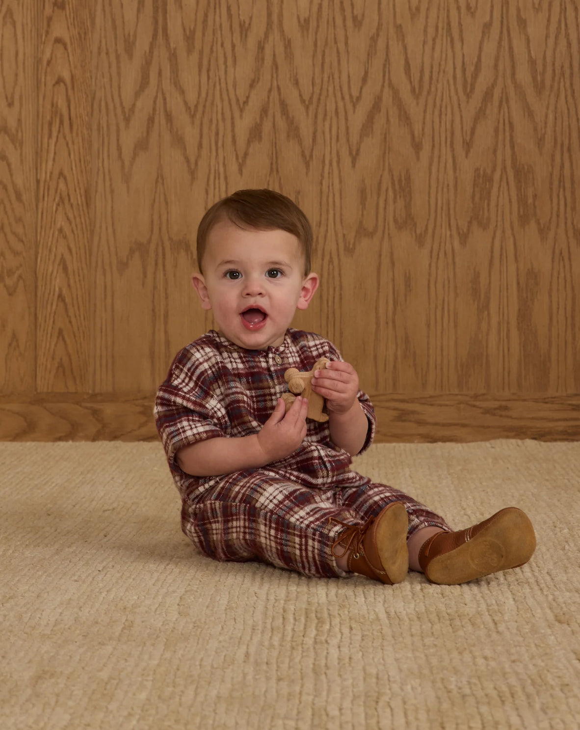 Hayes Jumpsuit in Burgundy Plaid