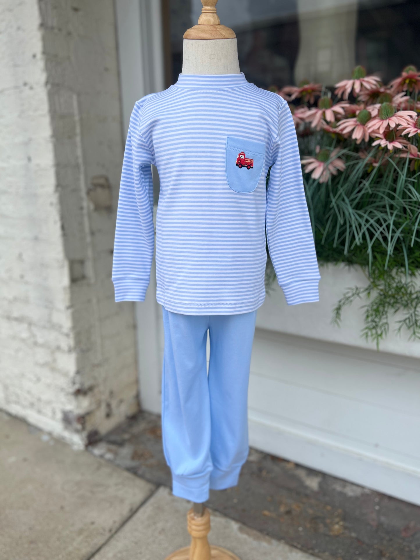 Mini Fire Truck Long Sleeve Jogger Set