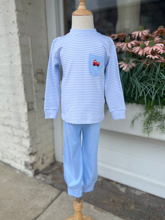 Mini Fire Truck Long Sleeve Jogger Set