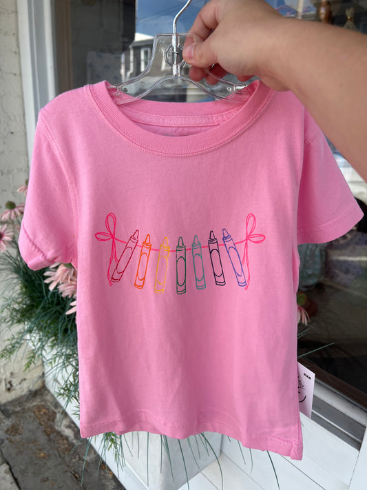 Pink Crayons With Bows T-Shirt