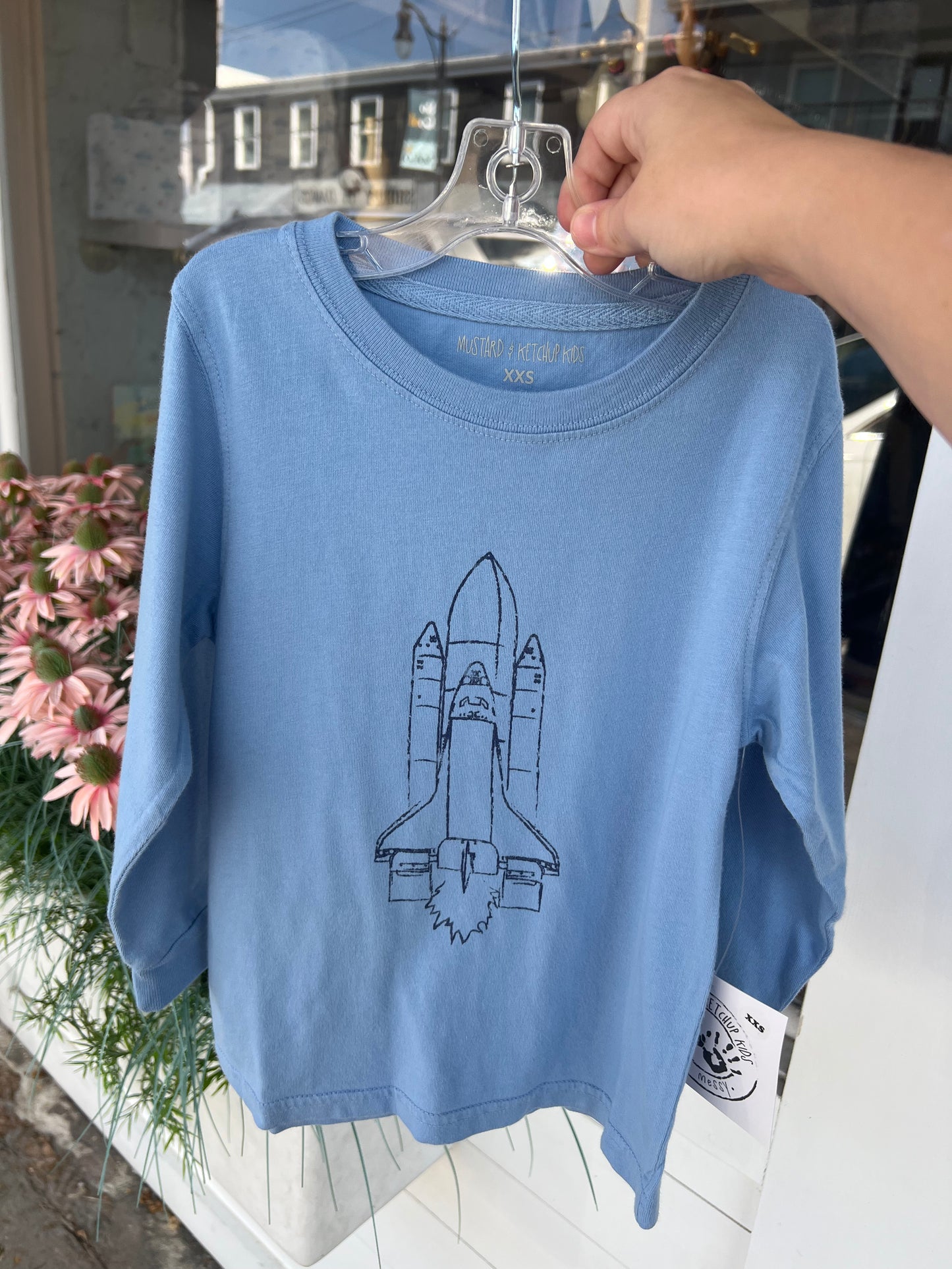 Denim Rocket Ship Long Sleeve