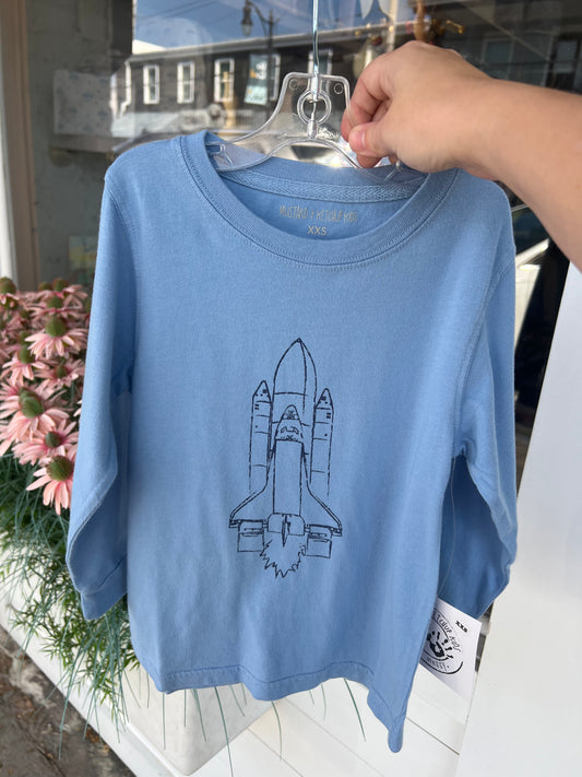 Denim Rocket Ship Long Sleeve