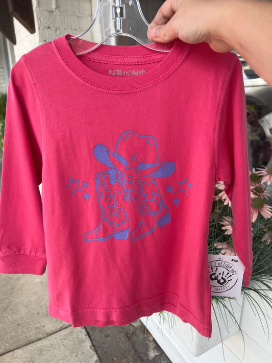 Pink CowGirl Boots Long Sleeve