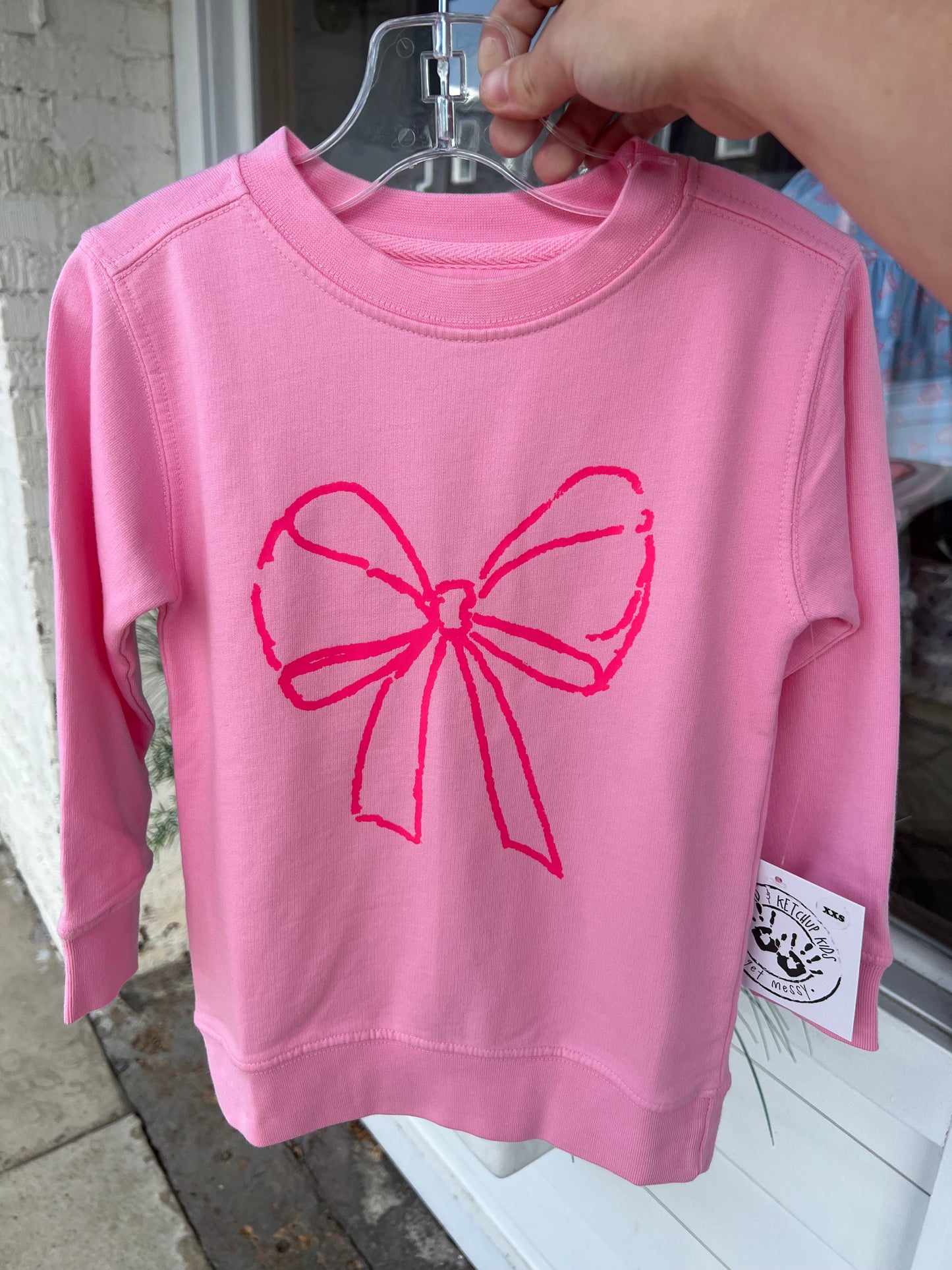 Light Pink Bow Sweatshirt