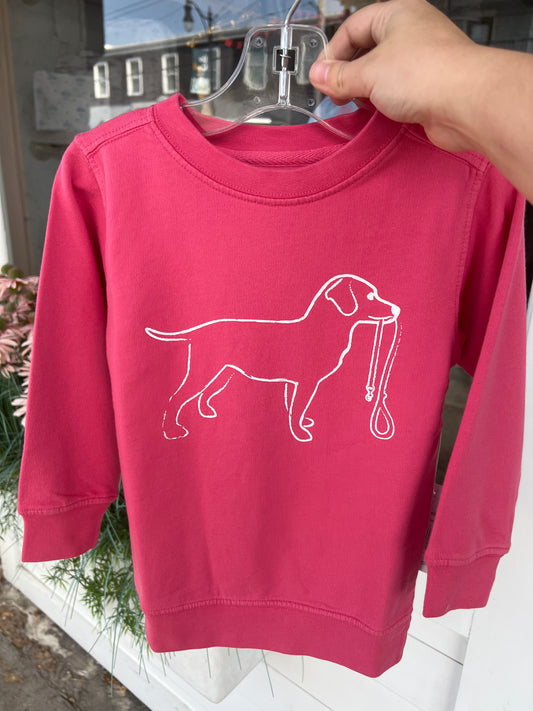Pink Dog With Leash Sweatshirt