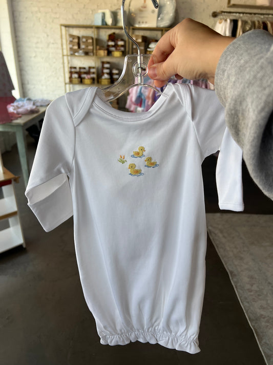 Three Little Ducks Gown & Hat Set