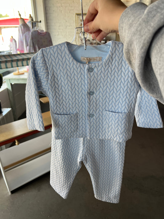 Braided Cardigan And Pants Set