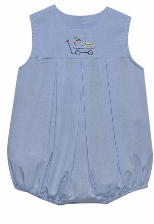 Blue Ashton Boy Bubble - Apple on Wagon
