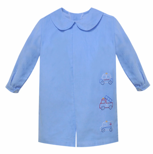 Blue Rowan Romper, Rescue Cars