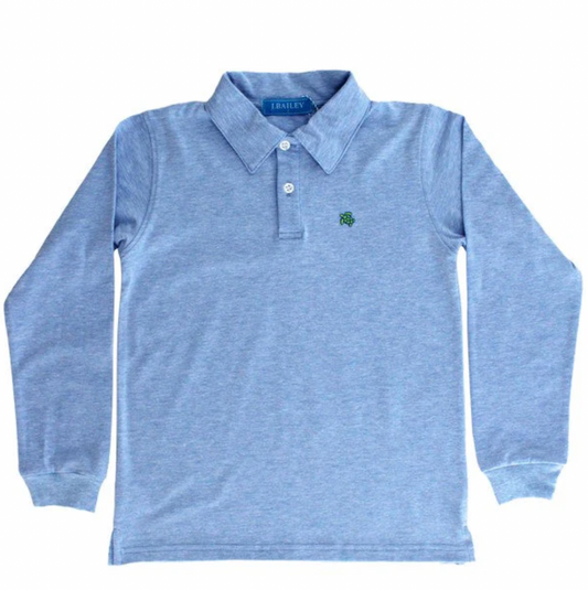 LS Polo - Heathered Blue