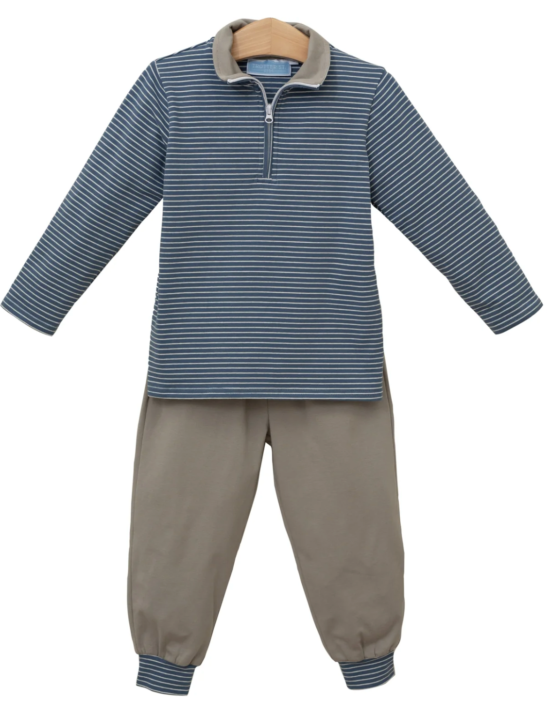 Tucker Pullover Set - Blue Stripe/ Beige