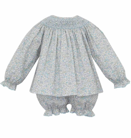 Andrea Blue Liberty Floral Bishop Bloomer Set