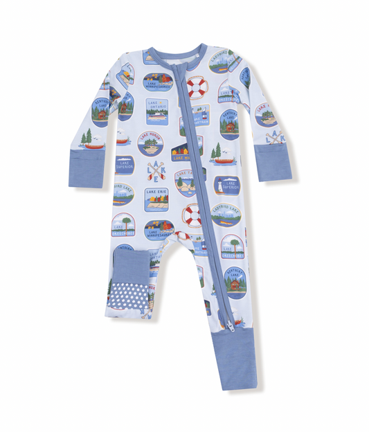 Lake Stickers 2 Way Zipper Footie