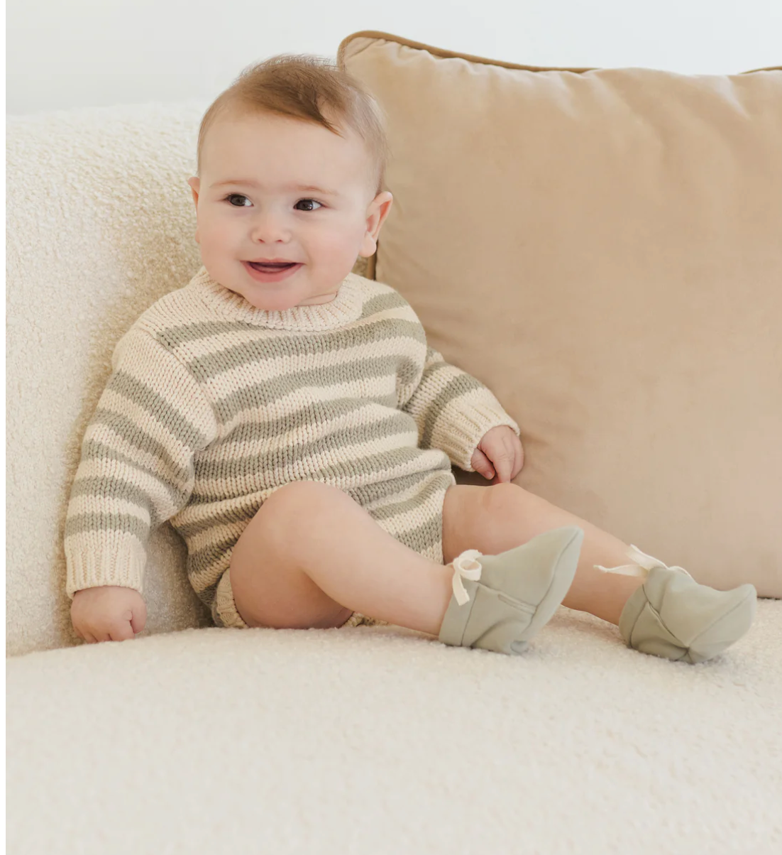 Rex Romper in Fern Stripe by Quincy Mae