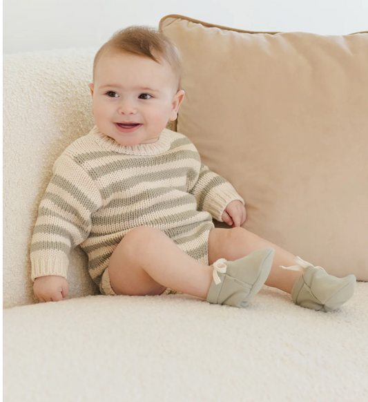 Rex Romper in Fern Stripe by Quincy Mae
