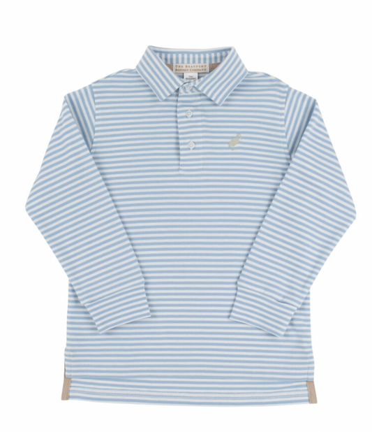 Prim and Proper Polo- Barrington Blue Stripe
