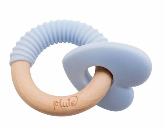 Pluie Blue Heart Wooden + Teether