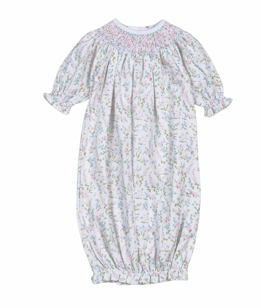 Vivian Floral Hand Smocked Bishop Gown