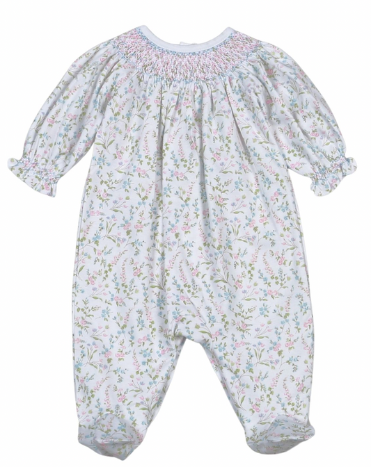 Vivian Floral Hand Smocked Bishop Footie
