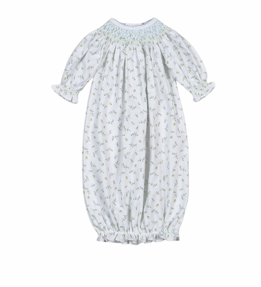 Mia Blue Hand Smocked Bishop Gown