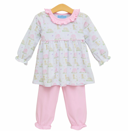 Puppy Pals Ruffle Pants Set