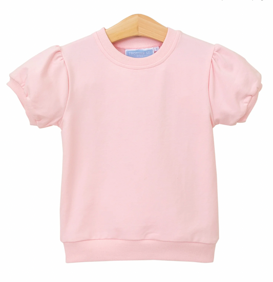 Landry Puff Sleeve Top- light pink