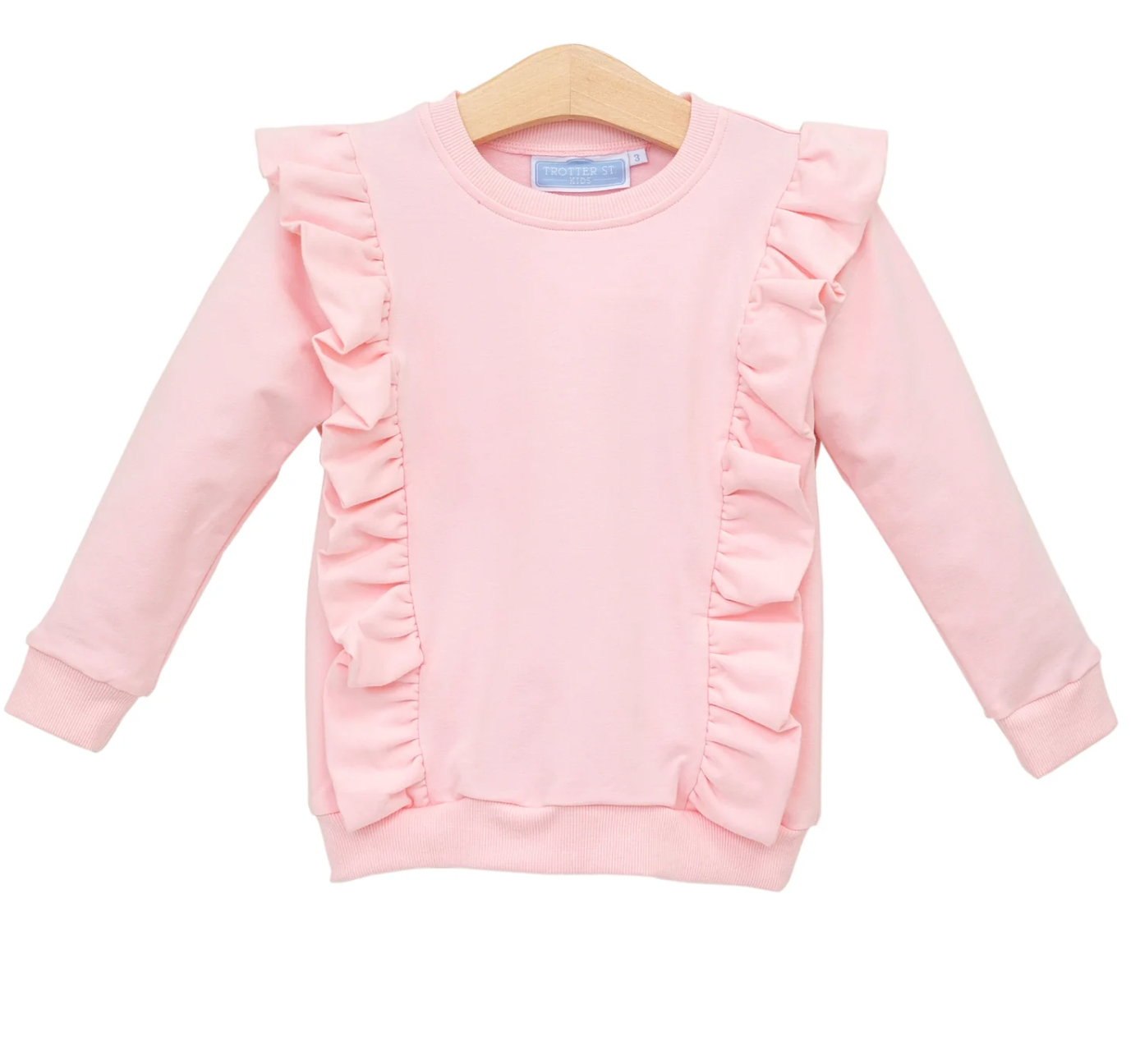 Laura Ruffle Pullover- light pink