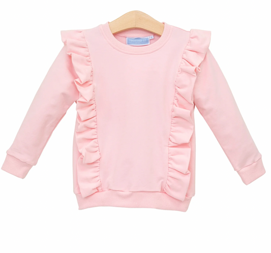 Laura Ruffle Pullover- light pink