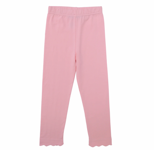 Scallop Leggings- Light Pink