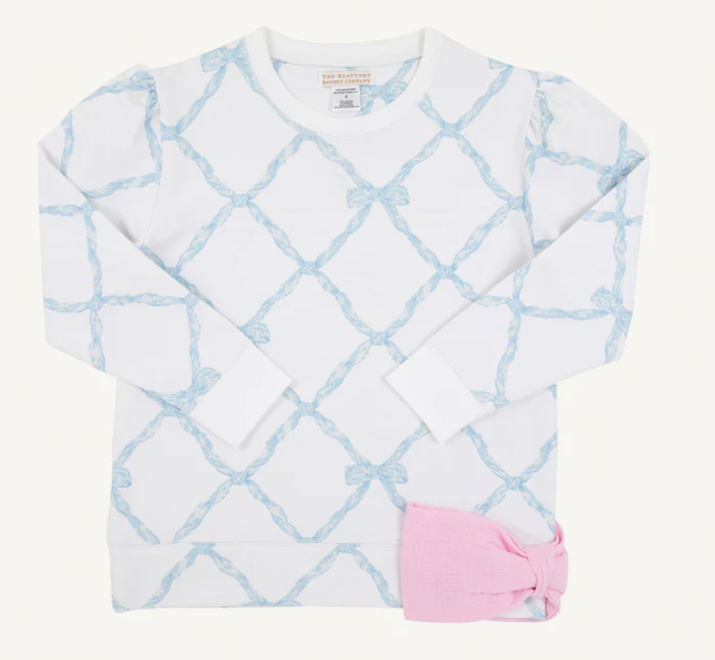 Cassidy Comfy Crewneck Puff Sleeve-Bow
