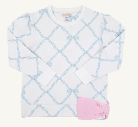 Cassidy Comfy Crewneck Puff Sleeve-Bow