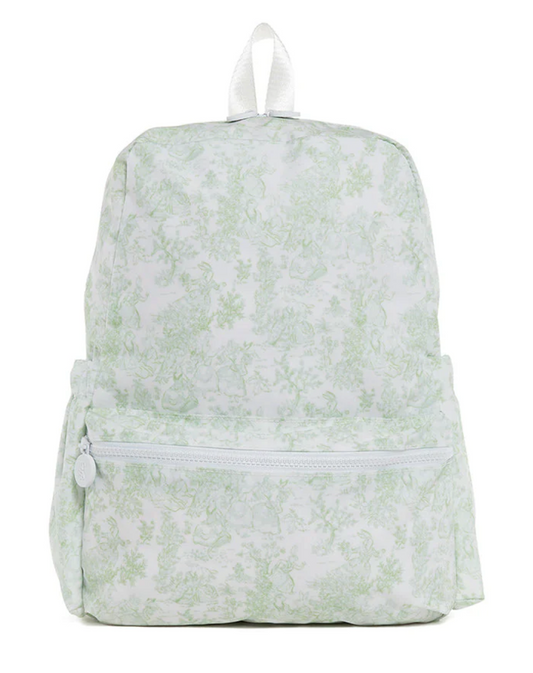 Backpack in Green Bunny Toile
