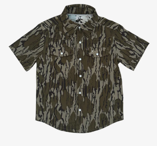 Performance Pearl Snap  in Bottomland & Mallard Sky