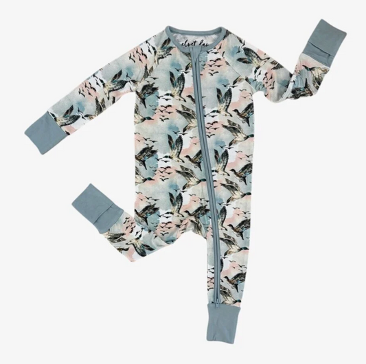 Bamboo Zipper Pajama in Mallard Sky