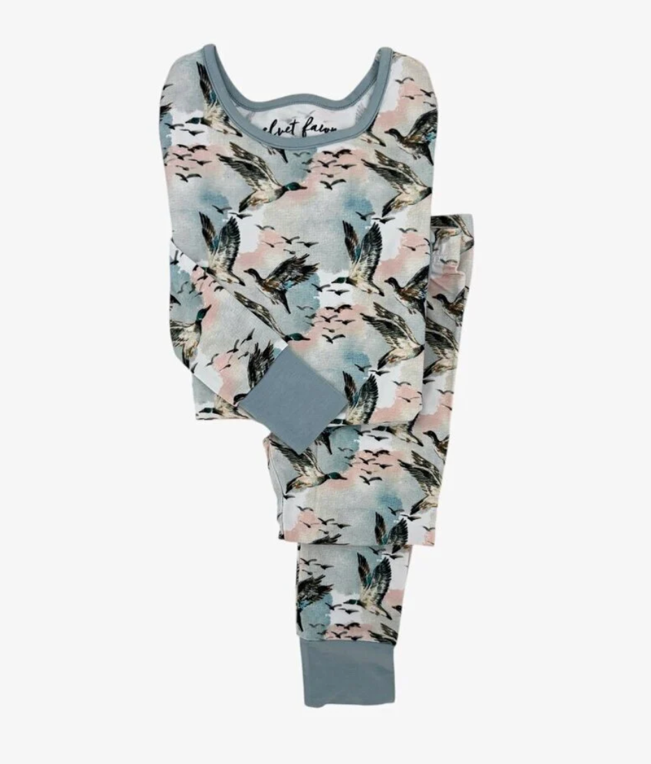 Bamboo Pajama Set in Mallard Sky
