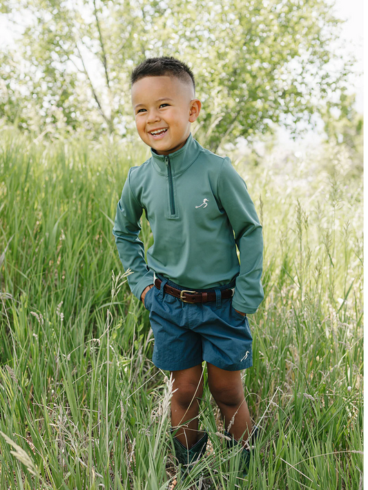 Beau Quarter Zip UPF 50 in Mallard Green