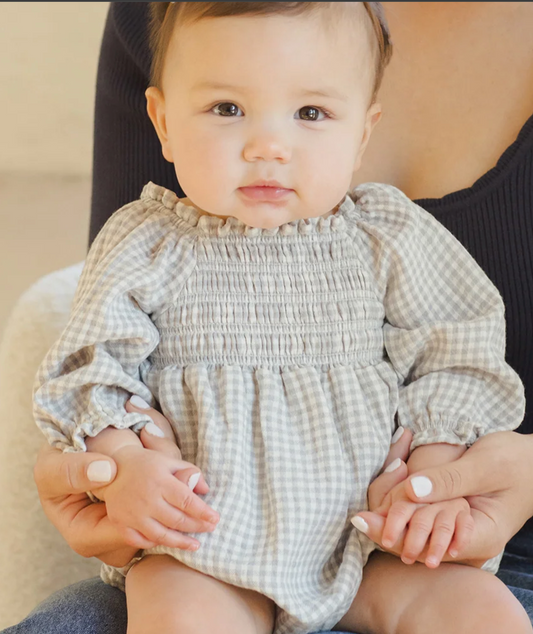 Eden Romper - Blue Gingham