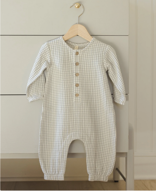 Woven Jumpsuit - Blue Gigham
