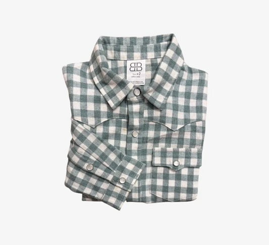 Kasey Button Down || Green Plaid