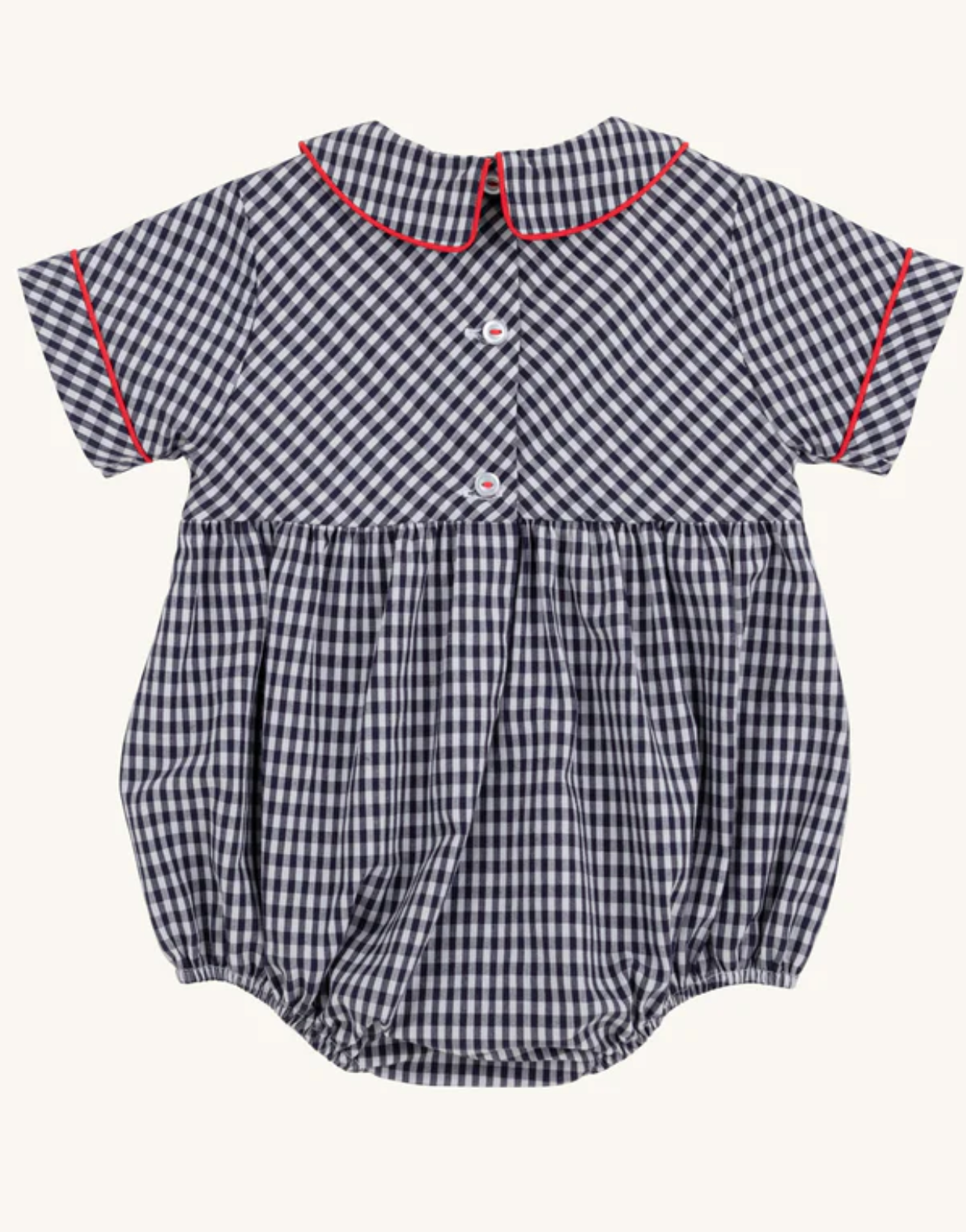 Bradford Bubble in Navy Grove Gingham and Richmond Red